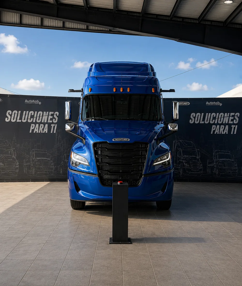 Unidad Freightliner en exhibición, Gira Soluciones Para Ti
